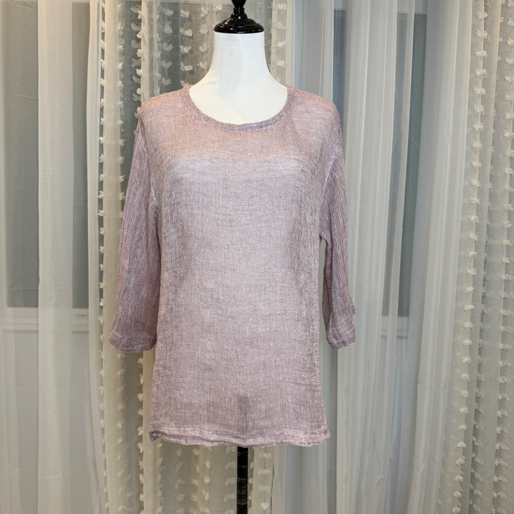 PureJill Linen Lavender Women's Blouse